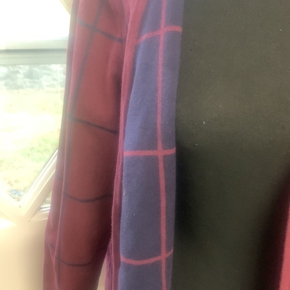 Talbots MP burgundy and navy cardigan EUC cotton nylon spandex classic - Picture 5 of 5